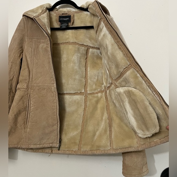 Vintage Outbrook Cramel Suede Leather Jacket - Picture 4 of 5